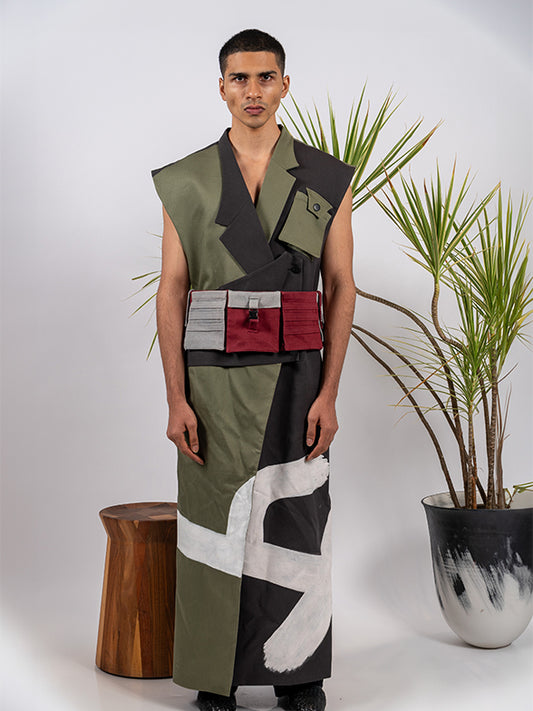 Sleeveless Military Trench