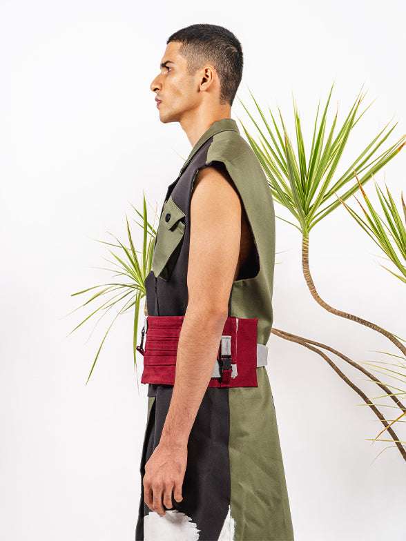 Sleeveless Military Trench
