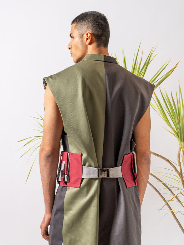 Sleeveless Military Trench