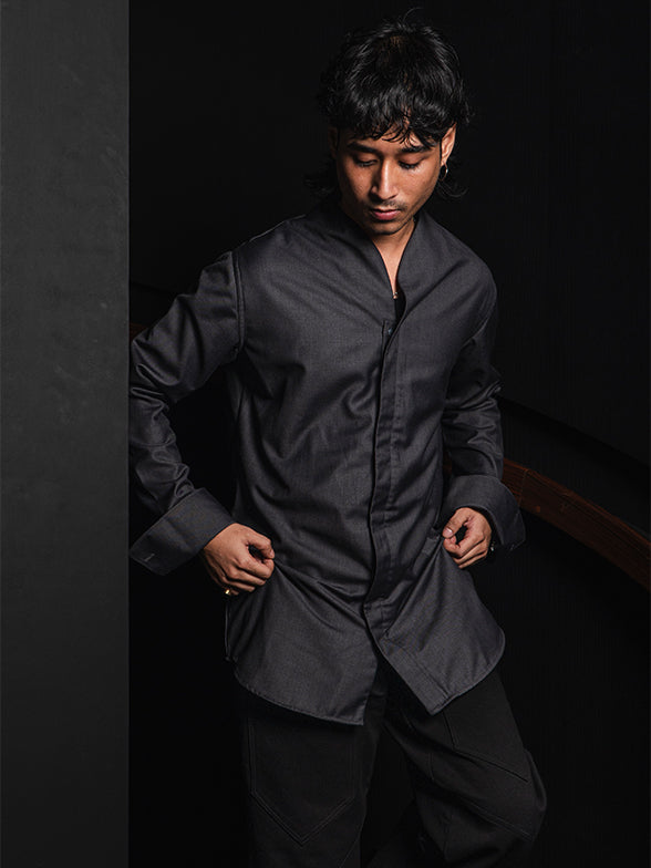 Collarless Shirt