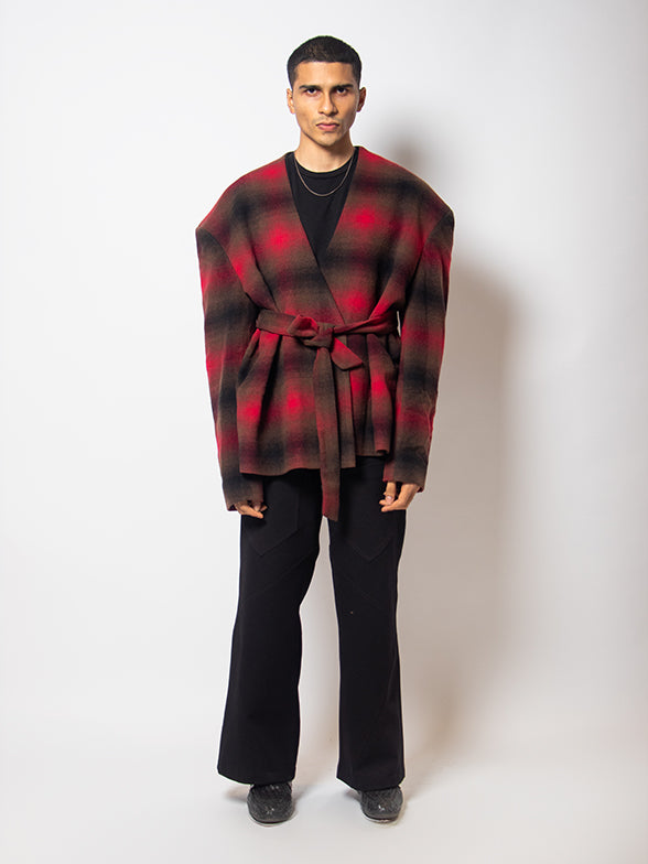 Kimono Style Blazer in Plaid